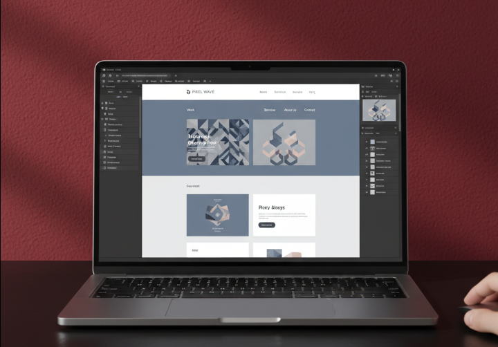 A preview of a website design in Figma