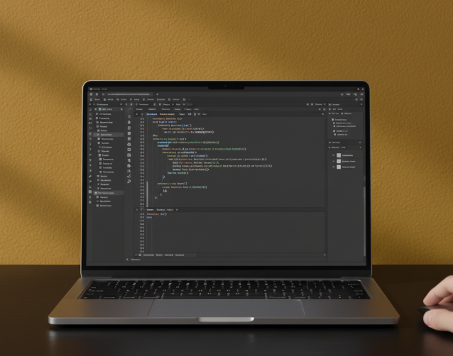 A screen showing lines of code for web development